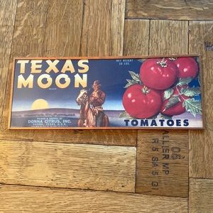 Vintage Replica Texas Moon Brand Tomatoes Wall Sign